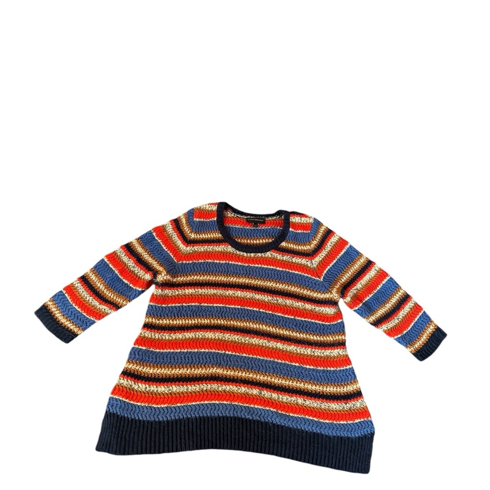 Lane‎ Bryant Women’s Chunky Knit 3/4 Sleeves Colorful Stripe Sweater SZ 18-20